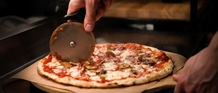  pizza cutter on professional kitchen