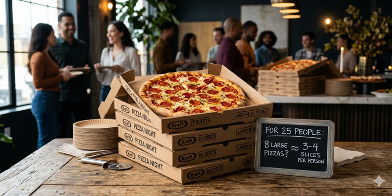 How Many Large Pizzas for 25 People